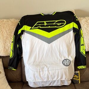 Men’s Black, White & Neon Yellow Motocross Jersey